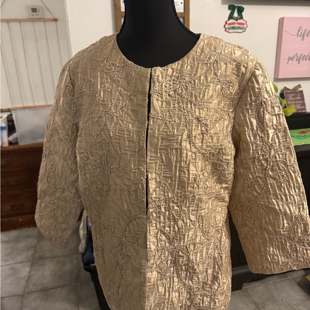 Chico's Textured Gold Women's Blazer